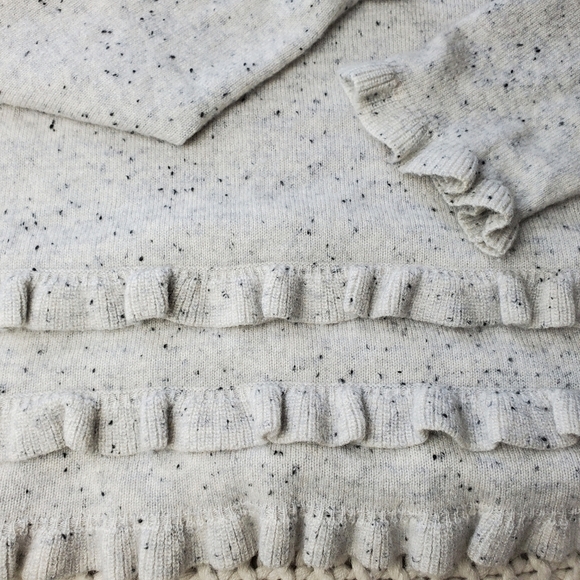 Cinq a sept Adiella Ruffled Cashmere Sweater tous les jours medium gray bohochic - Picture 7 of 10